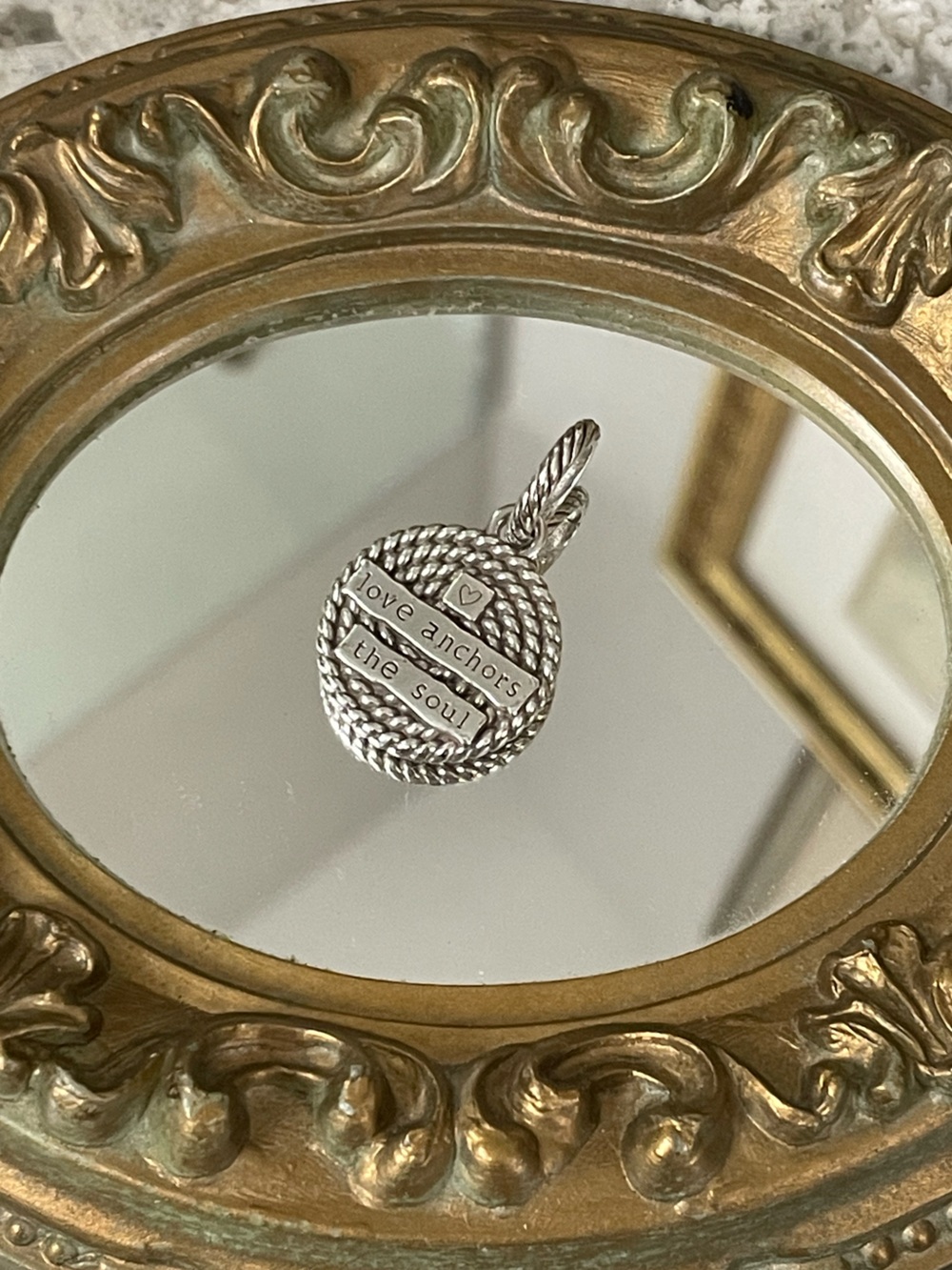 Brighton Love Anchors the Soul Nautical Rope Charm Pendant Silver Tone - Picture 4 of 4